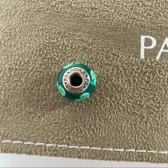 Pandora Jewelry Turquoise Flower Glass Charm - Picture 4 of 8